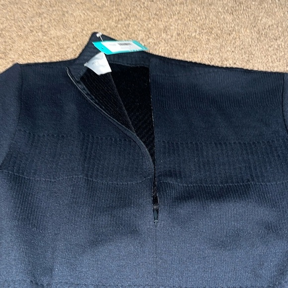 Modern Citizen Evie Ribbed Knit Jersey Ruched Midi Dress Navy Blue Medium - Picture 9 of 11